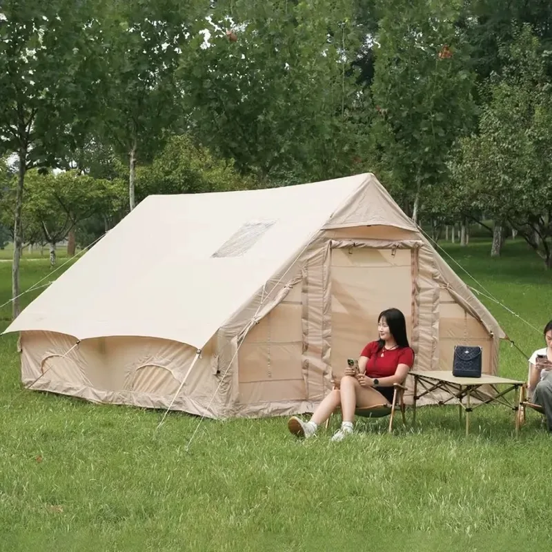 Custom Large Family Inflatable Camping Tent Portable Foldable Oxford Fabric Hot Sale Custom Logo Pattern Direct Sales