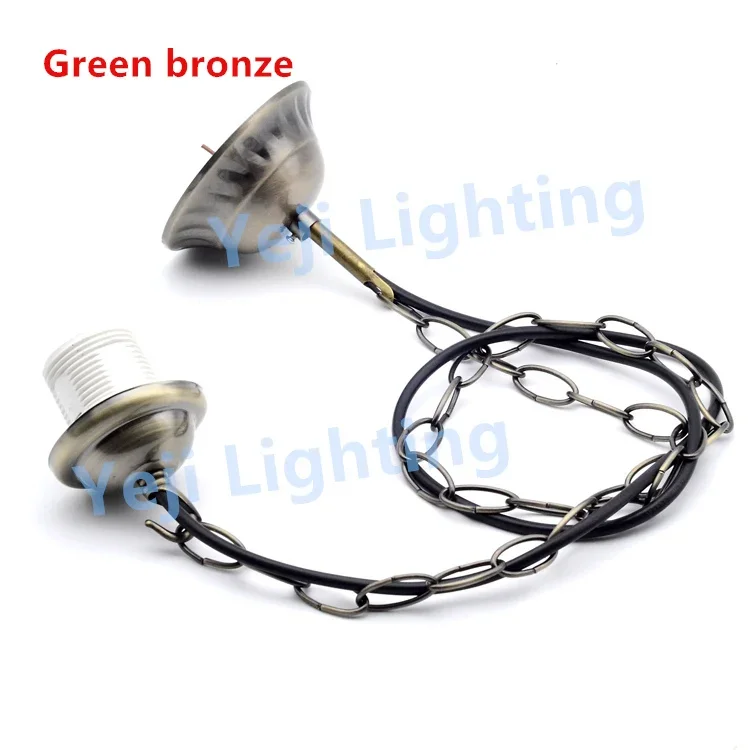 Imagem -01 - Teto Rosa com Cadeia e Cabo Fio Cord Grupo Edison Retro Lamp Holder Bronze Verde Acessórios de Iluminação Faça Você Mesmo E27 teto rosa com cadeia e cabo fio cord grupo edison retro lamp holder bronze verde acessorios de iluminacao faca voce mesmo e27 01