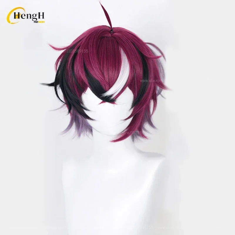 In Stock Anime Synthetic Doppio Dropscythe Short 30cm Gradient Cosplay Anime Wig Heat Resistant Hair Halloween Wigs + A Wig Cap