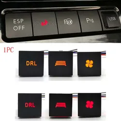 1PC Car LED DRL Light Packing Radar Power On Off Mirror heat Exhaust Switch Button For VW Golf 6 MK6 Jetta Scirocco Accesso