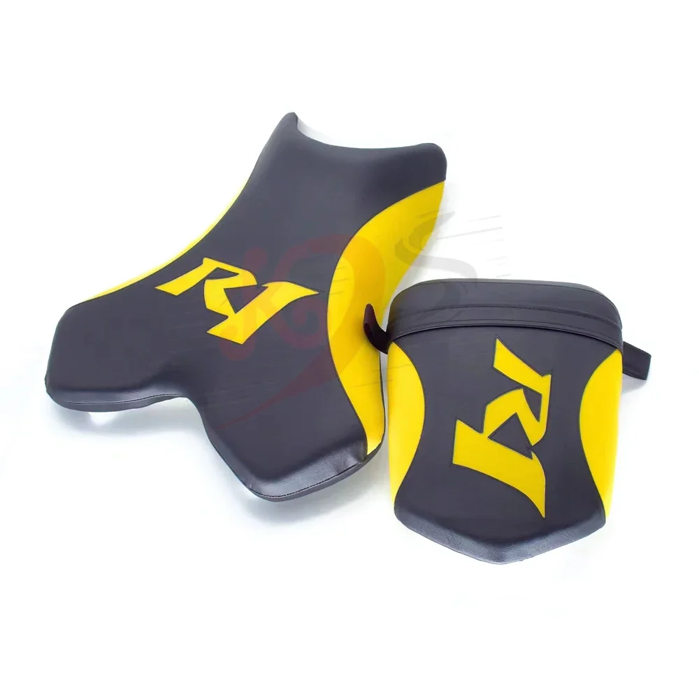 Black Front Driver & Rear Passenger Seat For Yamaha YZF-R1 2004 2005 2006 Black+Yellow