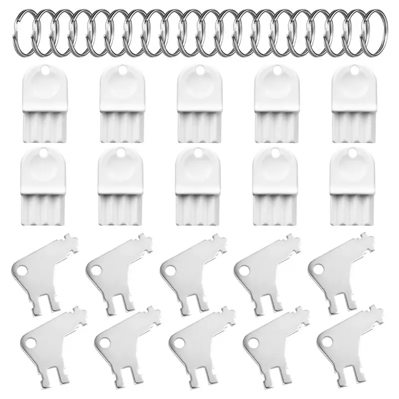 

Ключ для диспенсера для бумажных полотенец ABWR-20Pcs, пластиковый и металлический ключ для диспенсера туалетной бумаги, замена ключа с 20 кольцами для ключей