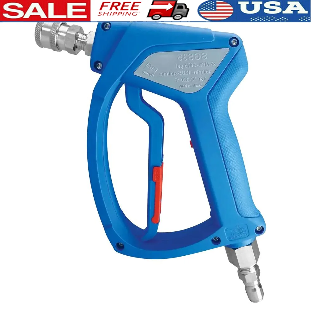 Pressure Washer Gun Stainless Steel Quick Connect Fittings 4000 PSI Swivel High Pressure 5000 PSI GPM 320°F Impact-resistant