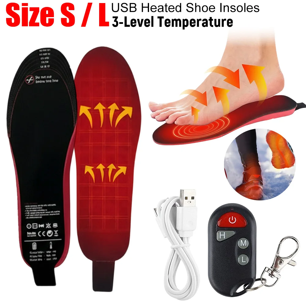 

USB-грелки для обуви S/L: электрические термостельки с регулировкой температуры, унисекс, для согревания ног