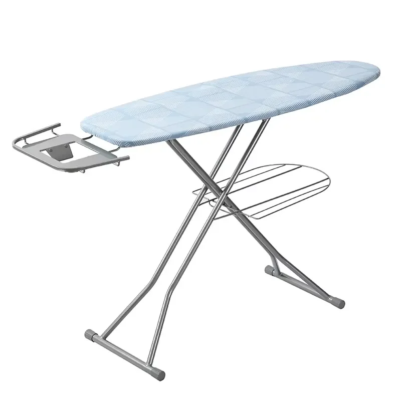 Adjustable Height Folding Ironing Board with Retractable Holder European Style Mesh Top Full Size Multifunctional Stand for
