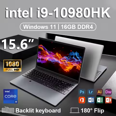 15.6 inch Intel Core I9 10980HK Laptop Computer Windows 11 Pro 16GB DDR4 512GB 1TB SSD Portable Notebook PC Gamer Gaming Laptops