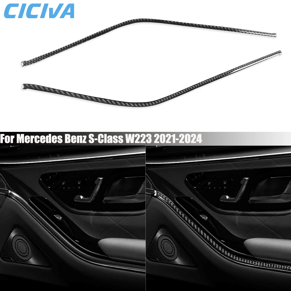 

Carbon Fiber Car Accessories Window Lift Armrest Cover Sticker Interior Trim for Mercedes Benz Maybach S-Class W223 2021-2024