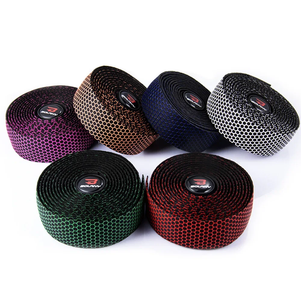 PU Leather Bar Strap New Product Road Handlebar Strap Honeycomb Curved Handle Breathable Bicycle Wrap Handlebar Tape