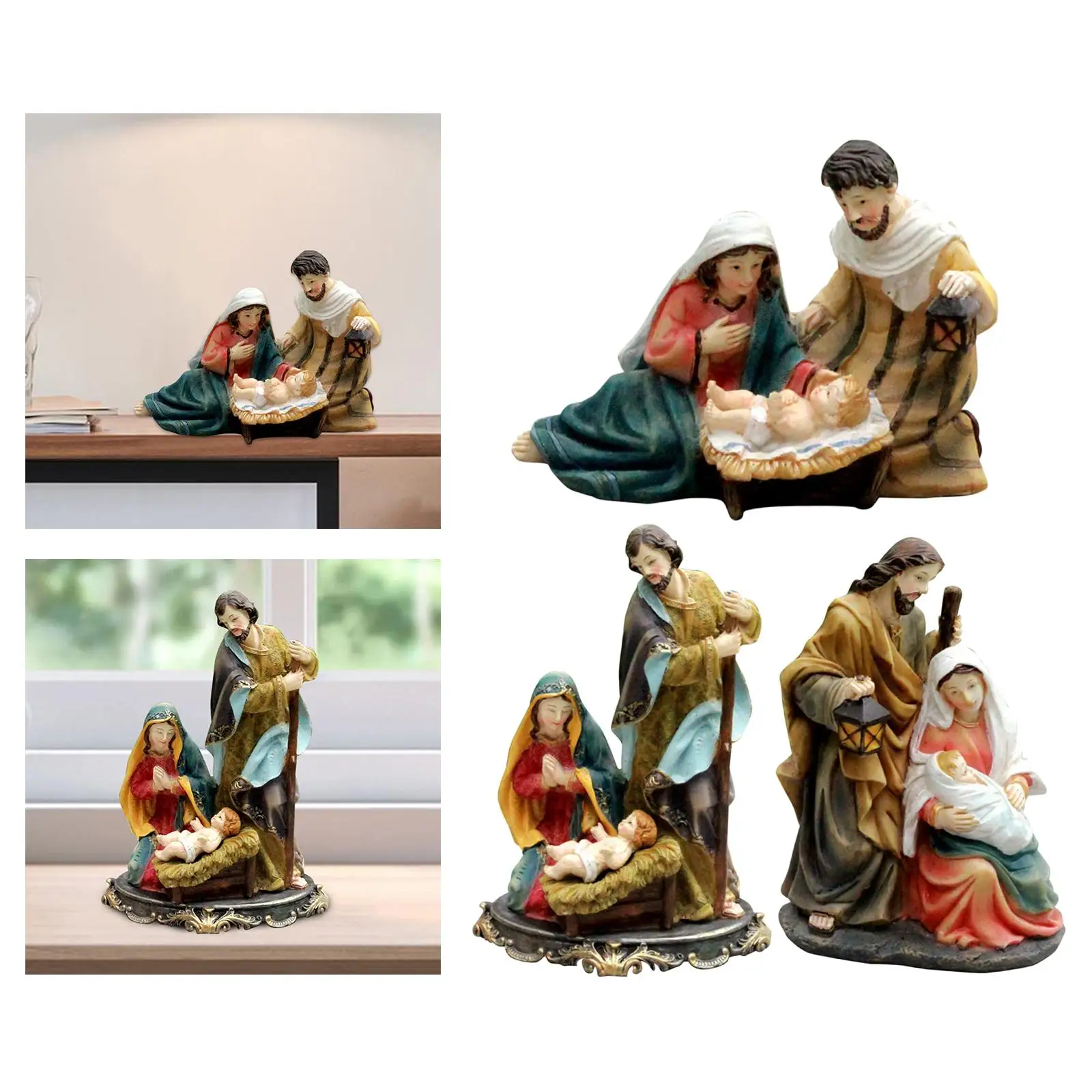 Mini Nativity Mary Joseph  Figure Decor Birth of  Statue Room  Church Ornament