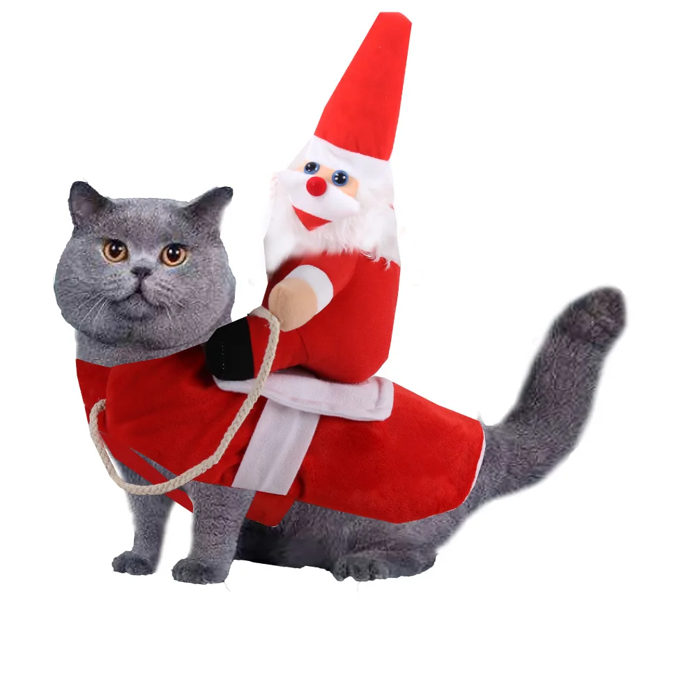 Pet Costumes Santa Claus Dog Cat Christmas Clothes Mutable Halloween Funny Costume Santa Claus Clothes Christmas Costumes