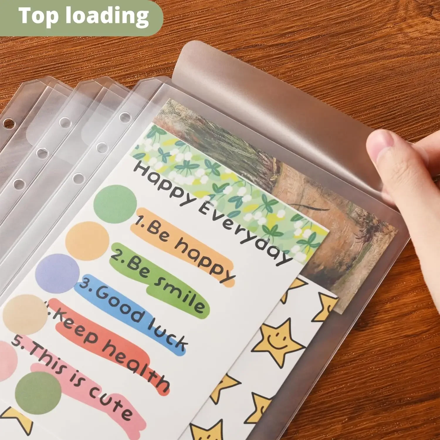 جيوب مجلدات مقاس A5 مكونة من 6 أنواع) (3 أنواع) - 6 قطع مغلف بقفل بسحاب وحقيبة مجلد مكونة من جيبين و3 جيوب منفصلة لمنظم Filofax #3