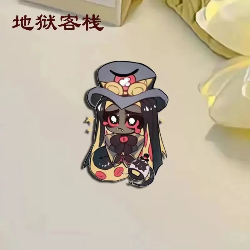 8 pezzi Hazbin Hotel Lucifer•Morningstar Alastor Distintivi Anime Spille carine Spilla Zaino fai da te Accessori per cappelli Regali di compleanno