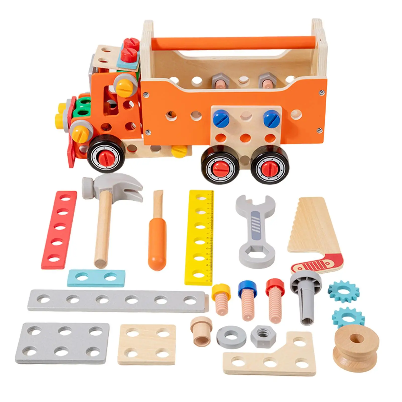 Wooden Tool Set for Kids Tool Cart Construction Toy for Children Boys Girls