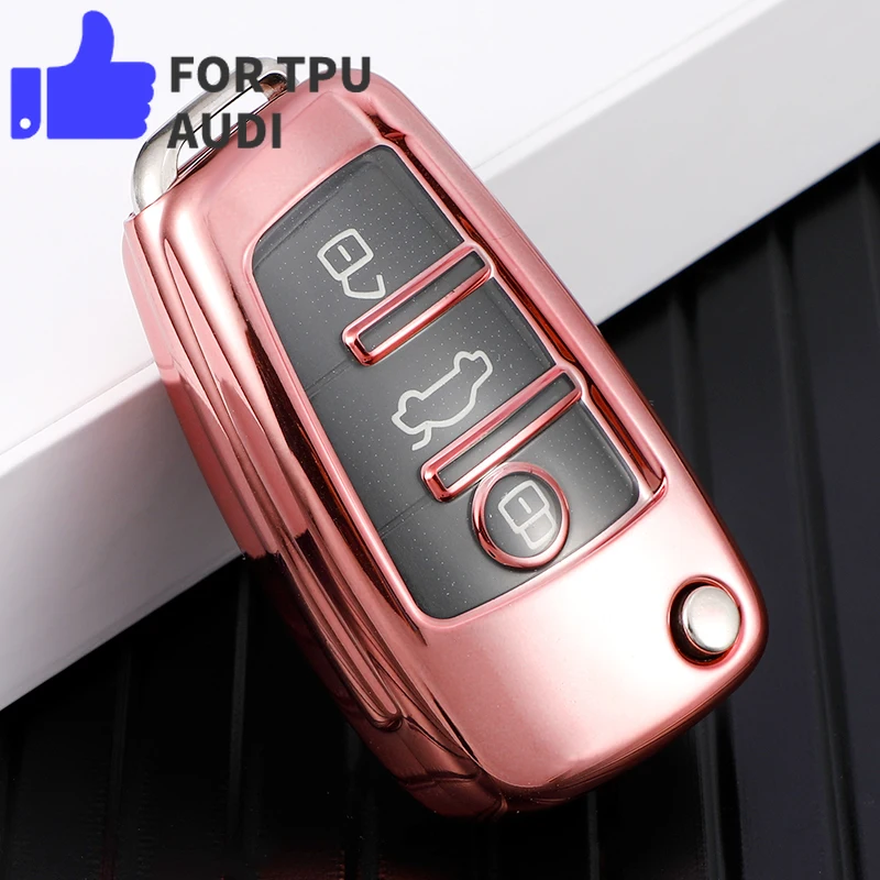 Transparent TPU Car Remote Key Case Cover for Audi A1 A3 A4 A5 Q3 Q7 C5 C6 8L 8P B6 B7 B8 RS3 TT 8V S3 RS Sline R8 S6