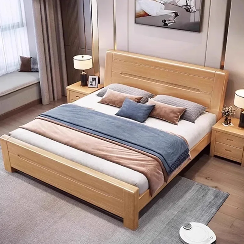 Factory Direct 2026 Long - lasting Storage Designer Double Bed Designer Wood Modern Full Size Twin Bed Frame Platform Wood Sleep