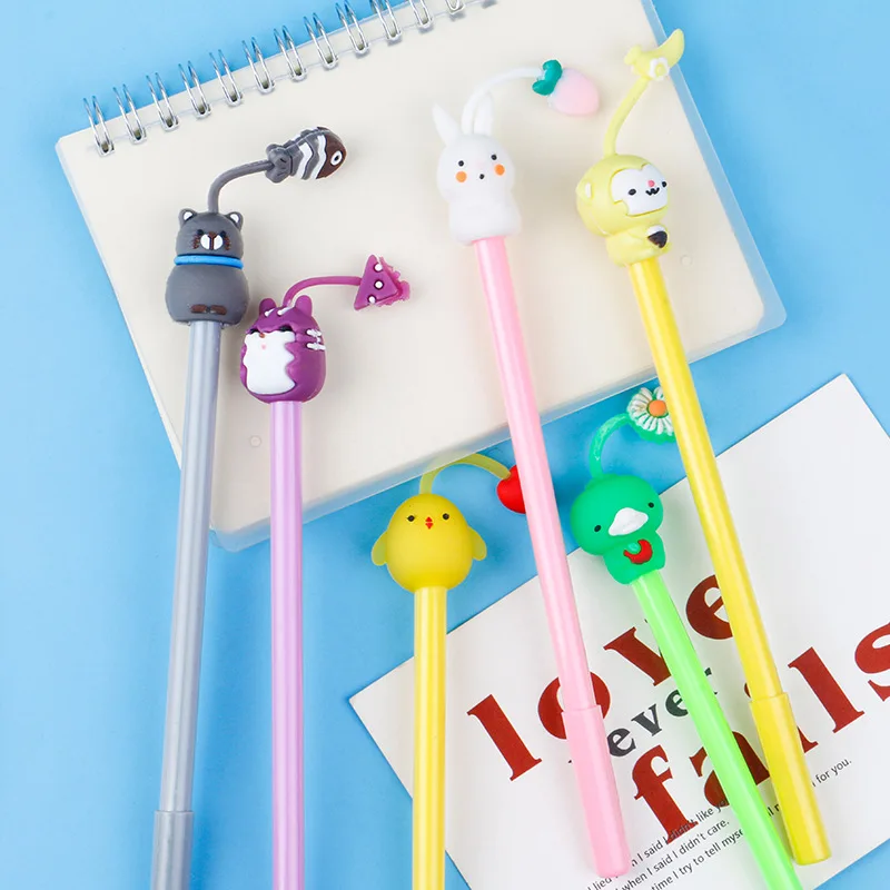 48 Pcs Wholesale Creative Tentacles Animal Gel Pens Cute Cartoon Simple Kawaii Pet Student Stationery Wholesale