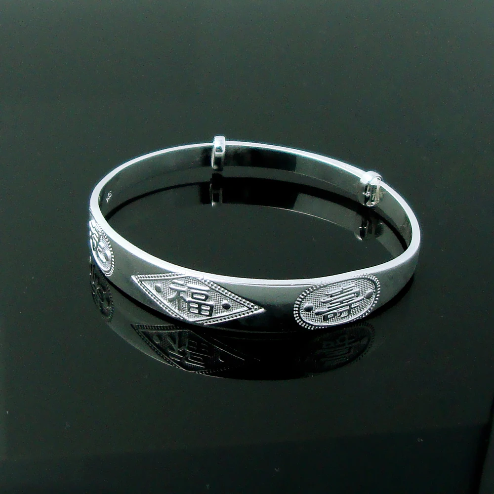 

Женский браслет-манжета ручной работы из стерлингового серебра 925 пробы с благоприятным дизайном и символом удачи, цельное серебряное украшение