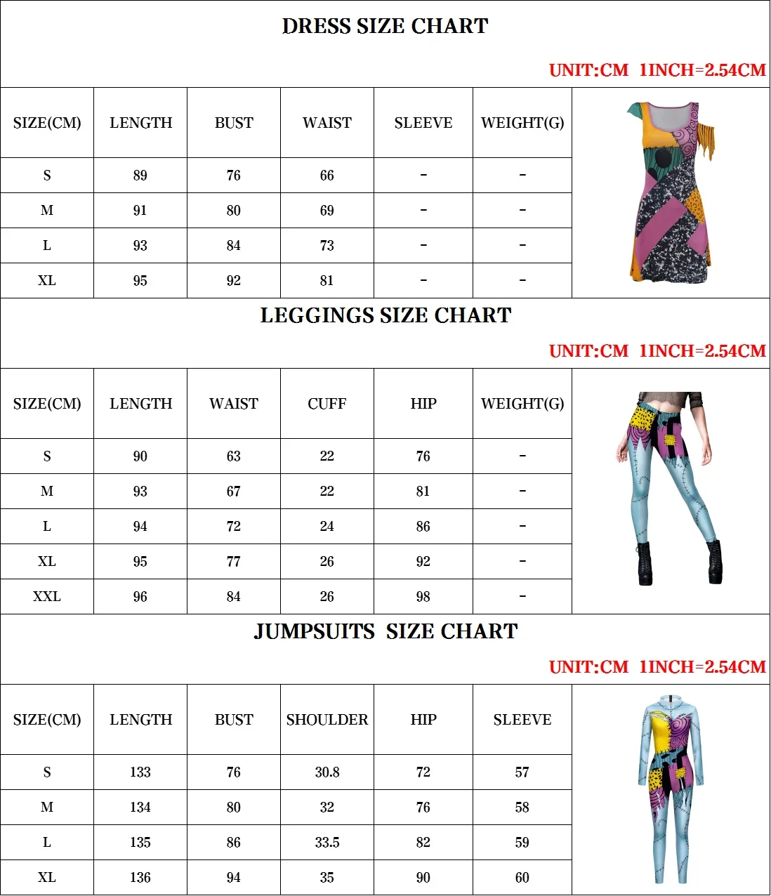 VOCKOO Cosplay Sally Costumes Set Adult Women Jumpsuit Carnival Party Dress Leggings Halloween Scary Gothic Zentai Bodysuits