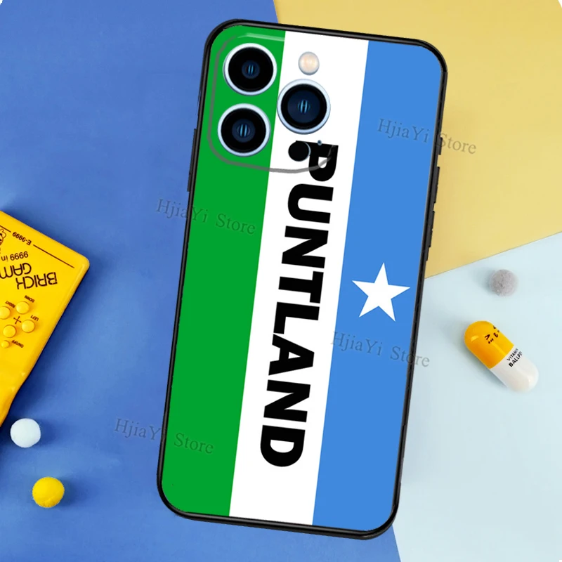 Puntland State Somali Flag Case For iPhone 11 14 15 16 Plus Soft Phone Cover For iPhone XR X XS 12 13 Pro MAX Mini