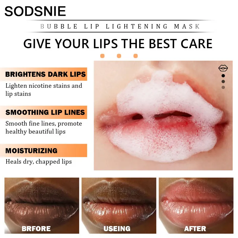 Lip Whitening Bleaching Mask Lightening For Dark Lips Moisturizing Remove Dead Skin Reduce Pigmentation Repair Lip Care 25g