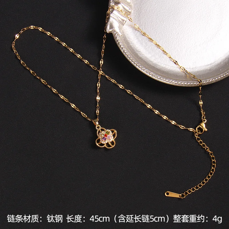 6pcs/set Double-layer Rotatable Necklaces For Women Chain Choker Stainless Steel Jewelry Accessories Free Shipping Items