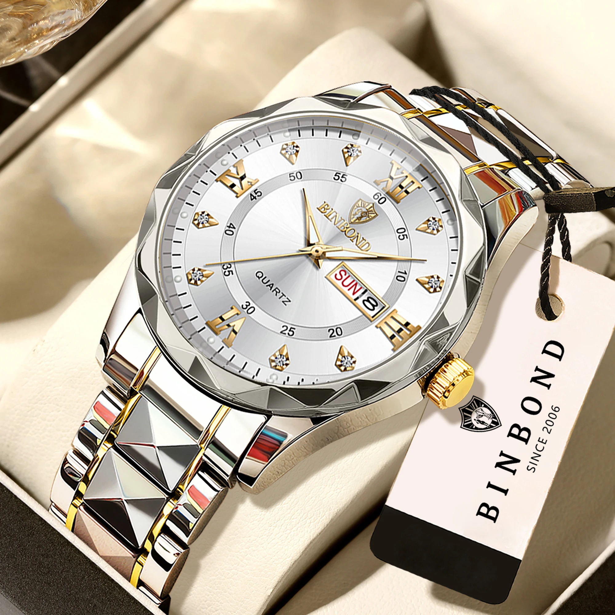 Men's Original Waterproof Quartz Watch with Week Display