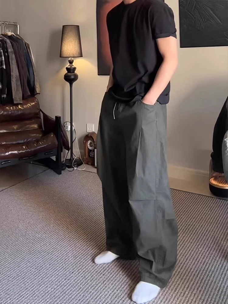 

Cleanfit American Style Men's Summer Vintage Quick Dry Wide Leg Pants Thin Breathable Straight Cut Trousers Knife