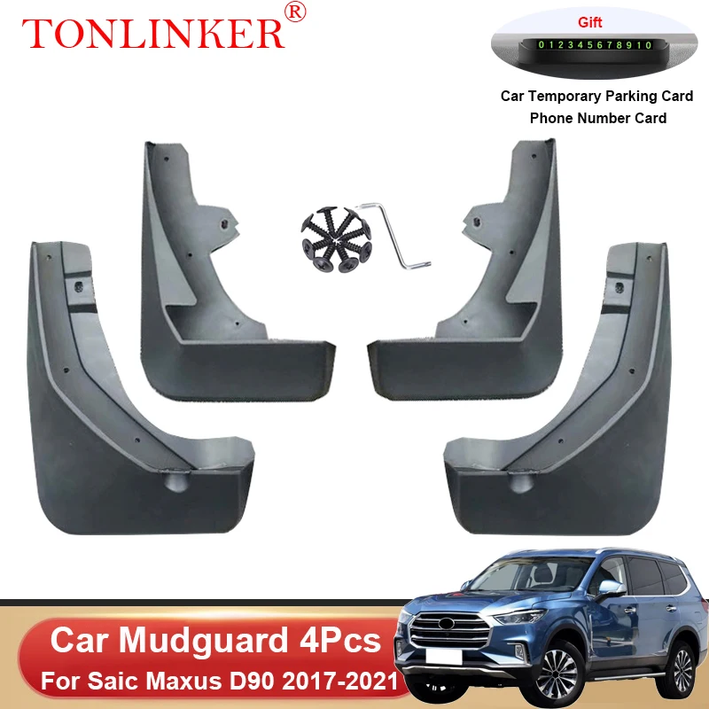 TONLINKER Car Mudguard For Saic Maxus LDV D90 D90 Pro 2017-2021 Mudguards Splash Guards Front Rear Fender Mudflaps Accessories