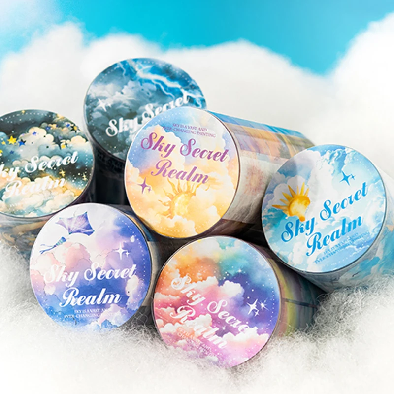 

Бумага-маскировочные ленты с пейзажем, 1 рулон, красочные небесно-белые облака, домашняя креативная лента для украшения дома, подарок для друзей