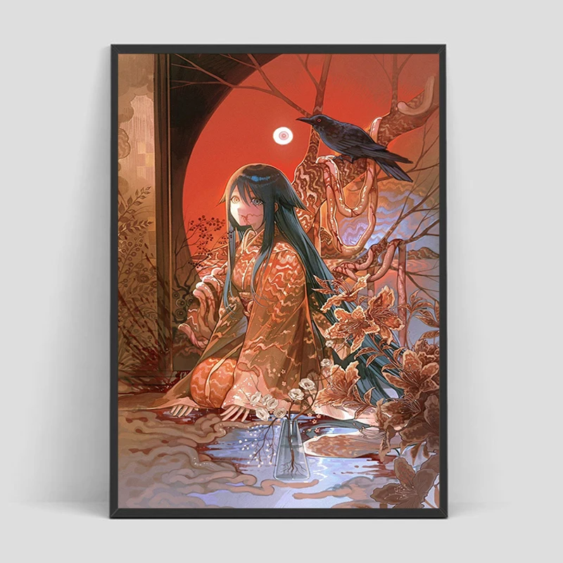 لعبة الرعب S-sama No Uta أغنية سايا ملصق الديكور صور غرفة طلاء جدران قماش زينة للديكور المنزل