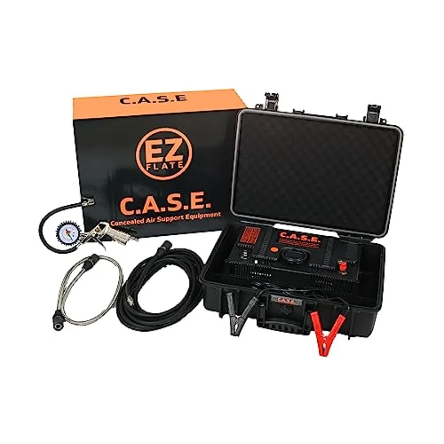 

Портативный воздушный компрессор 12 В для внедорожников 4x4 с усиленным корпусом, двойной компрессор, 10,6 CFM, 150 PSI, встроенный манометр