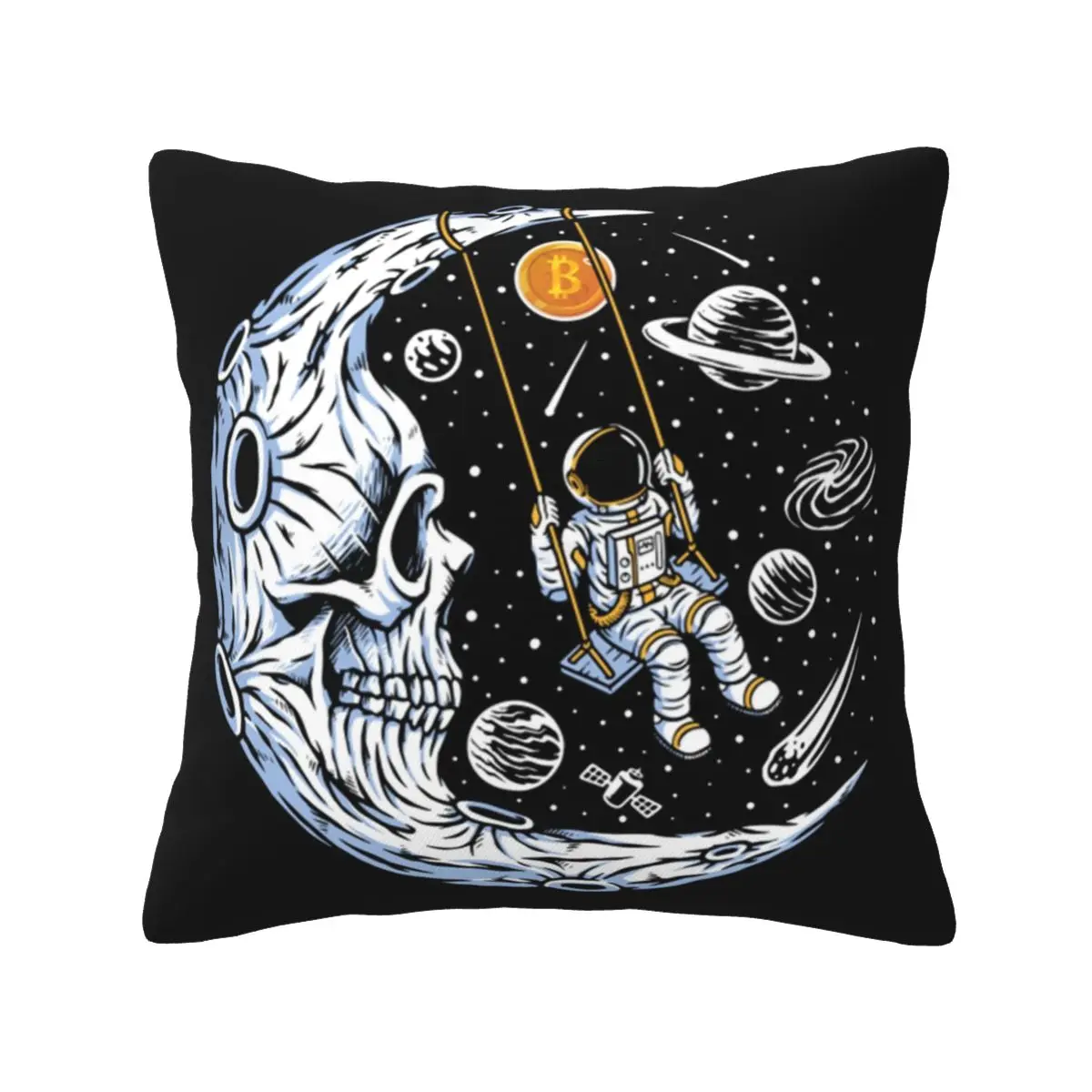 Bitcoin Prize To The Moon polyester printed 20x20in Pillows for sofa sofa cushion Drop Shipping