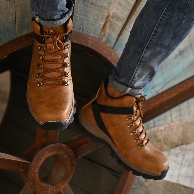 Veiligheidsschoenen met stalen neus Onverwoestbare leren laarzen Waterdichte constructiewerkschoenen Anti-lek Heren Anti-smash werklaarzen