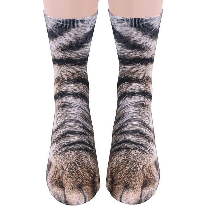 BSR Animal Paws Socks - Funny 3D Animal Socks Crazy Cat Tiger Dog Paw Crew Socks Novelty Gag Gifts men carnival ankle sock