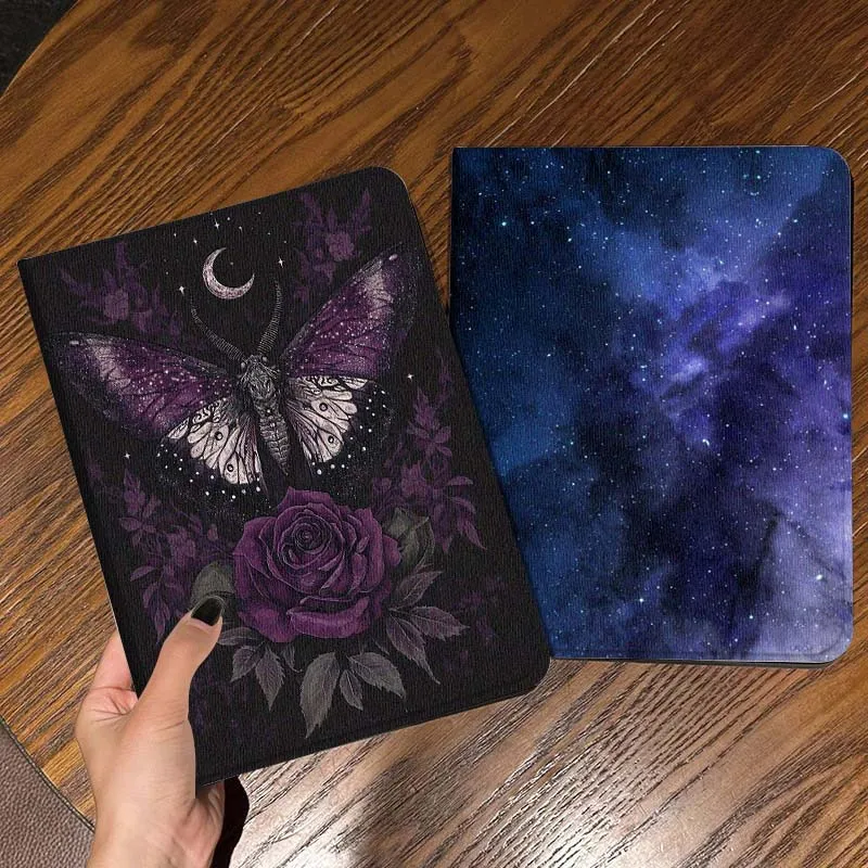 

Purple Moth Rose Night Gift Tablet Case For Samsung Galaxy Tab S7 S8 S9 S10 FE Lite