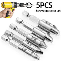 5PCS Damaged Screw Extractor Drill Bit Tools High Speed Steel Double Easily Take Out Side Drill Out Broken Screw Remover Bolt