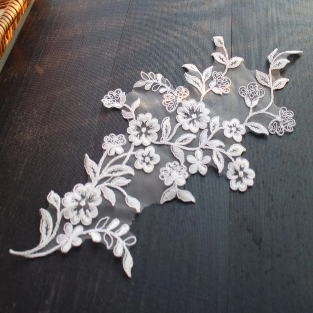 

1 пара черно-белых платьев, свадебное украшение, кружево с зубчатым кружевом для одежды, украшение для платья своими руками