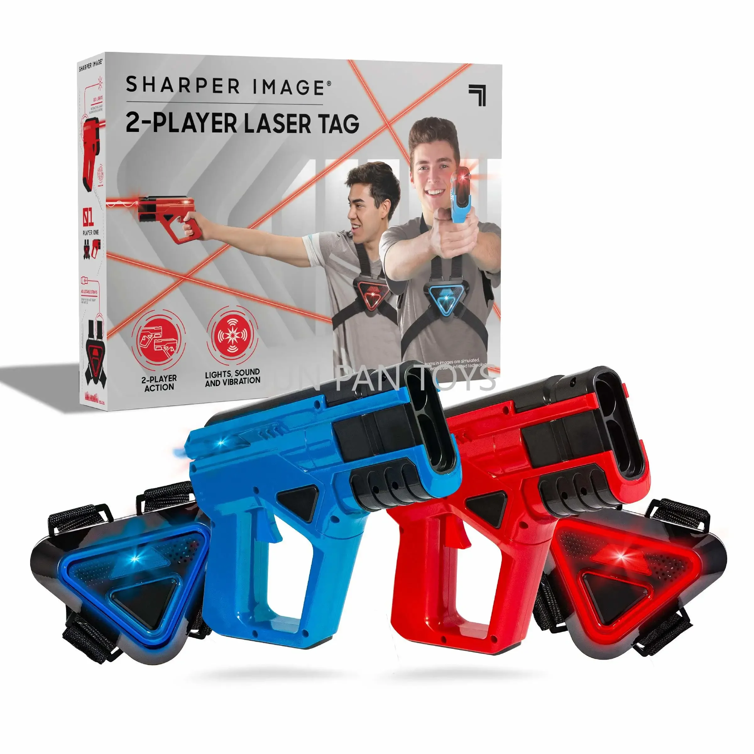 Sharper Image 2-Player Laser Tag with Blaster Guns and Armor Vests,  Indoor & Outdoor Battle Game Electronic Interactive Boy Toy