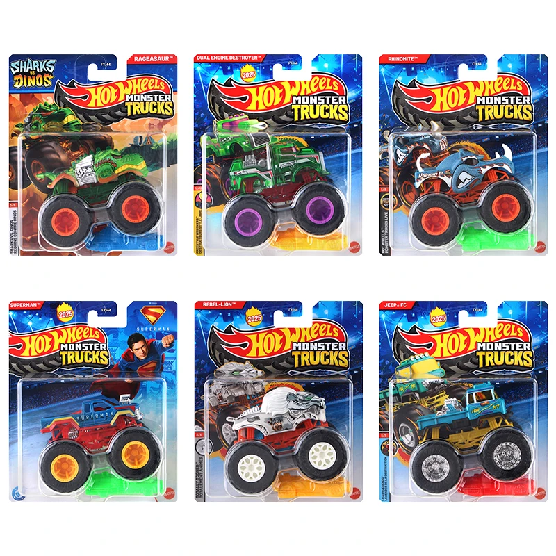 

Новый оригинальный автомобиль Hot Wheels Monster Trucks Toys для мальчиков 1/64 литой под давлением Monster Truck игрушечный автомобиль модель Jeep Superman модель автомобиля