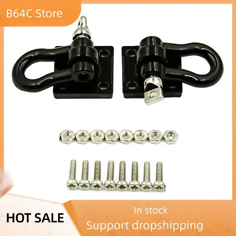 

B64C 16Pcs Trailer Towing Buckle Tow Hooks Metal Climbing Trailer Shackles For 1/10 RC Car Truck Climbing Car (Black)