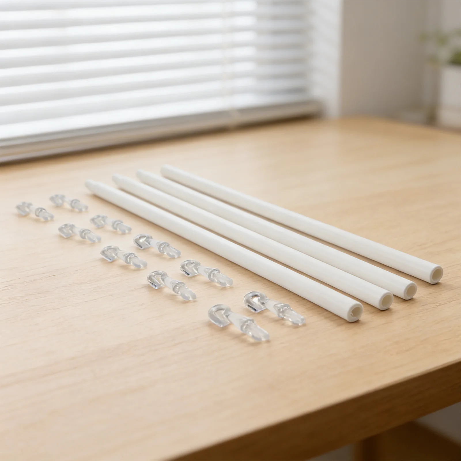 PP Pull Rod for Venetian Blinds 117CM Adjustable Length with Turnbar and 10 Hooks Ensures Stable and Safe Blinds Adjustment