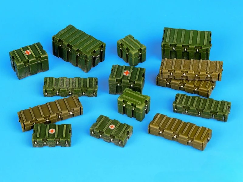 1/35 Scale DieCast Resin Model Assembled Kit Universal Modern Ammunition Boxes Accessories Set Scene Model Unassembled Unpainted