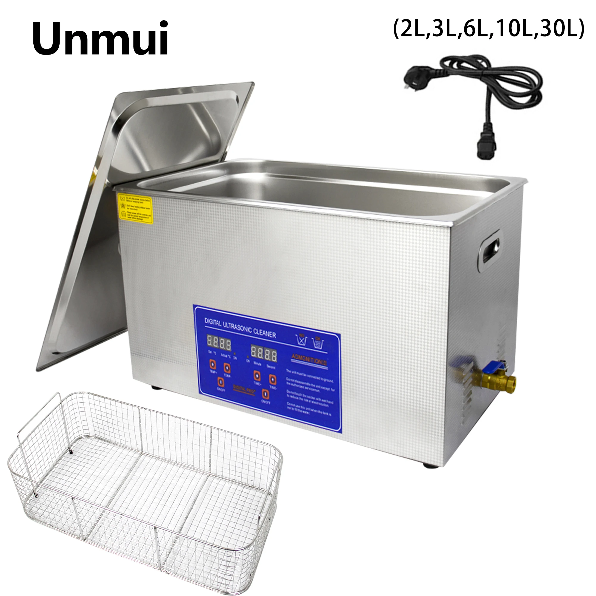 2/3/6/10L/30L Digital Heating Ultrasonic Cleaner 220V 40KHZ Stainless Steel Ultrasound Cleaning Machine Home Appliance