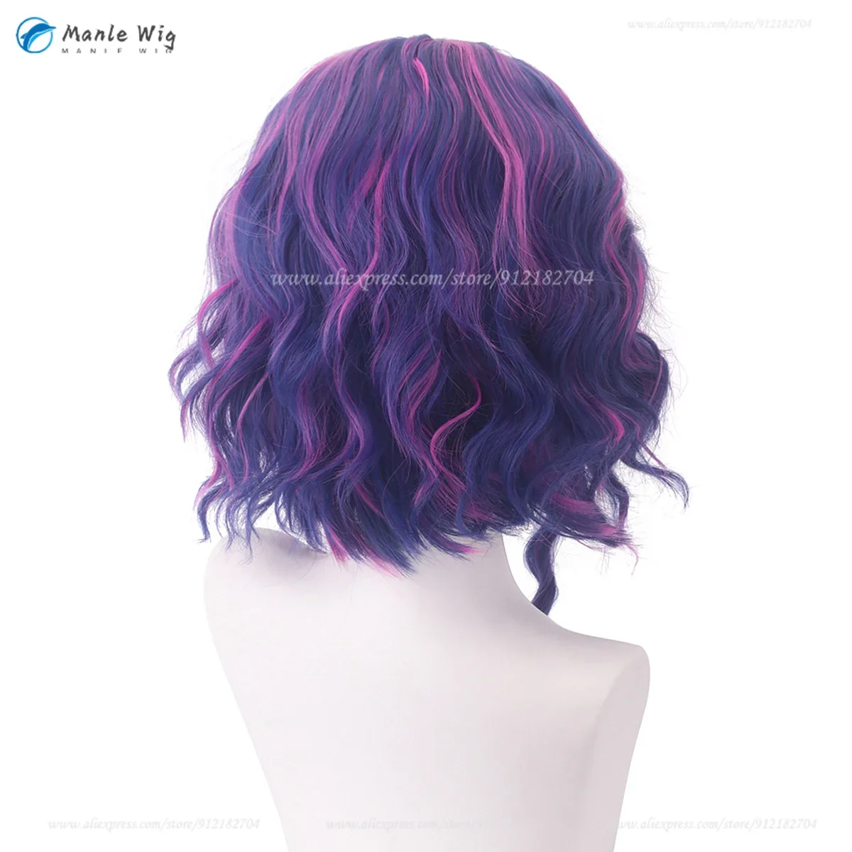 Lady Nagant Peruca e Boné Cosplay, Cruy Lady, Roxo, Misto, Resistente ao calor, Cabelo, Interpretação, Azul, Roxo, 46cm