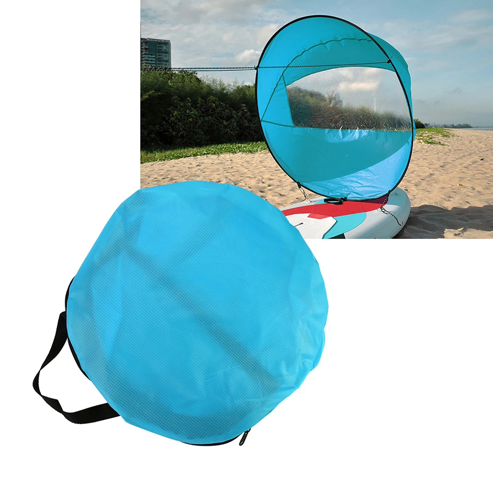 108cm Foldable Kayak Wind Paddle Board Sail With Clear Window and Storage Bag