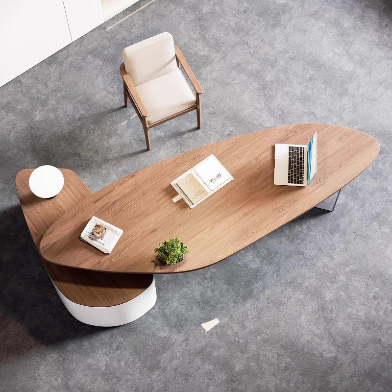 Light luxury high-end desk Modern simple special-shaped Solid wood computer desk indoor nordic mesa para escritório furniture