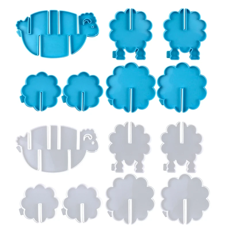 1Set Animal Sheep with Storage Rack UV Crystal Epoxy Mold Silicone Mould