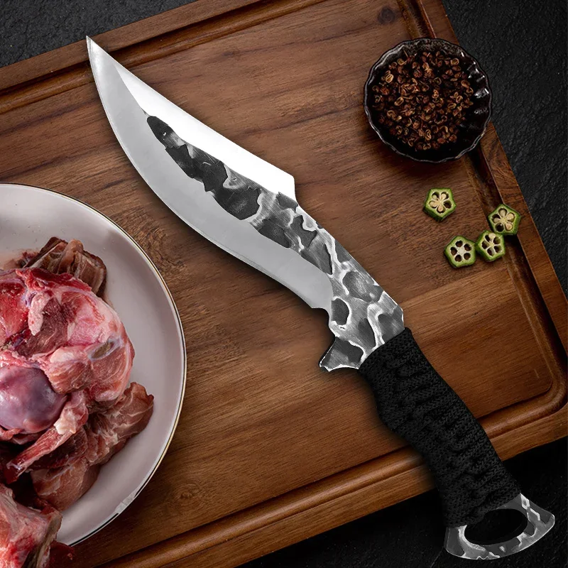 Hand Forged Blade Butcher Boning Knife Slicing Fruit Fish Filleting Knife Cleaver Meat Chop Vegetable Kitchen Knives Chef Tools