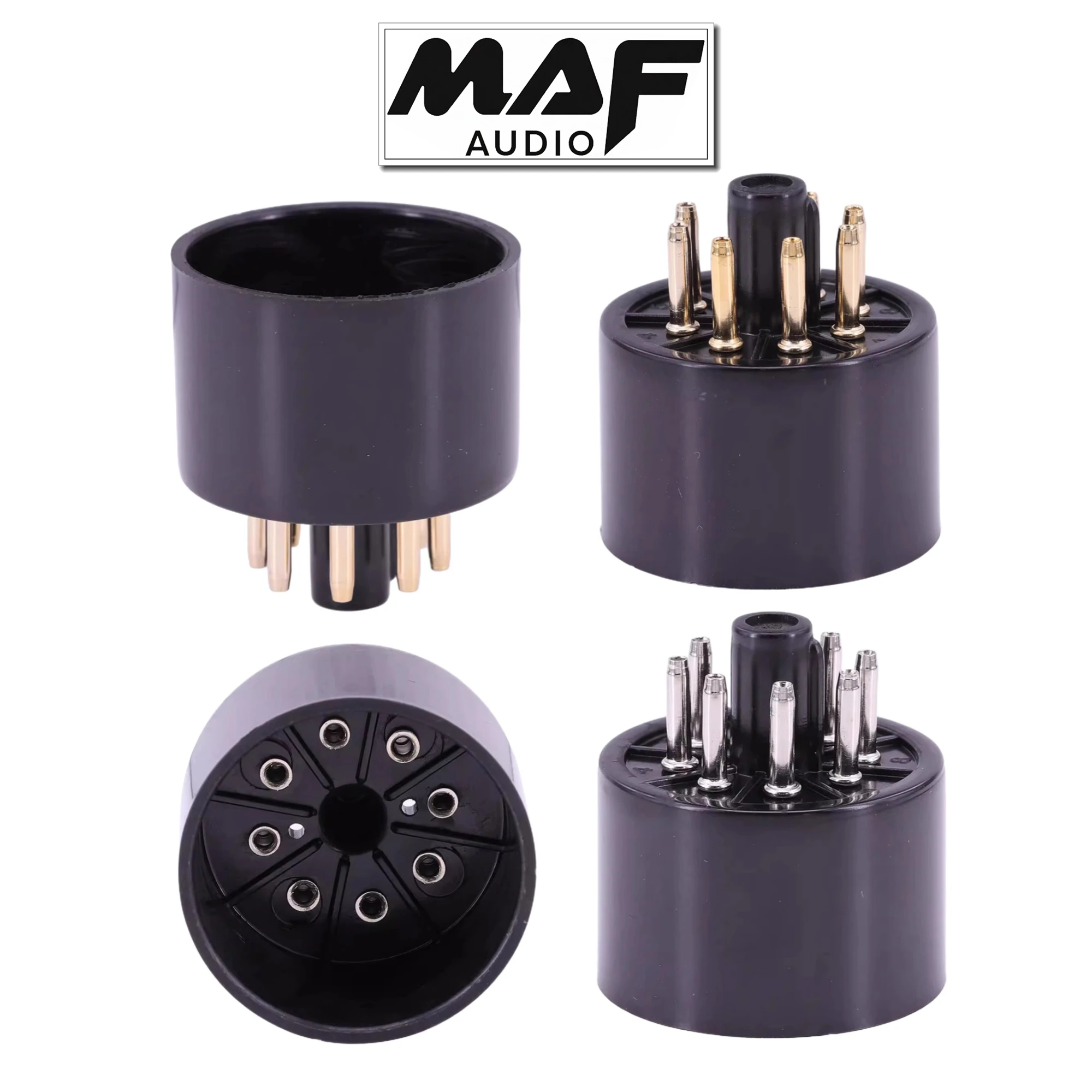 10pcs S8AES 8pin Black Bakelite Vacuum Tube Socket Base Seat Holder KT88 EL34 5881 5U4G  Vintage Audio Amplifier DIY Kits