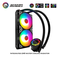 CoolMoon 240 AIO CPU Water Cooling Kit ARGB, PWM 4Pin Smart Control + 5V ARGB M/B SYNC, For i9 LGA 115X 20XX, AM3 AM4